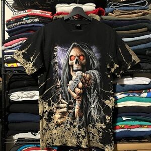 Skull Black and Tan Graphic Tee